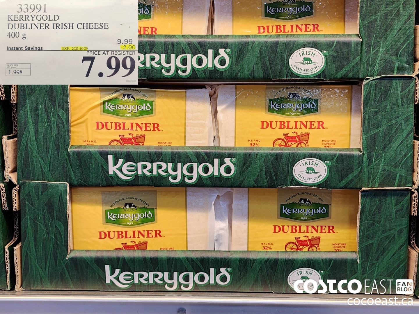 33991 KERRYGOLD DUBLINER IRISH CHEESE 400 g ($2.00 INSTANT SAVINGS EXPIRES ON 2023-10-29) $7.99
