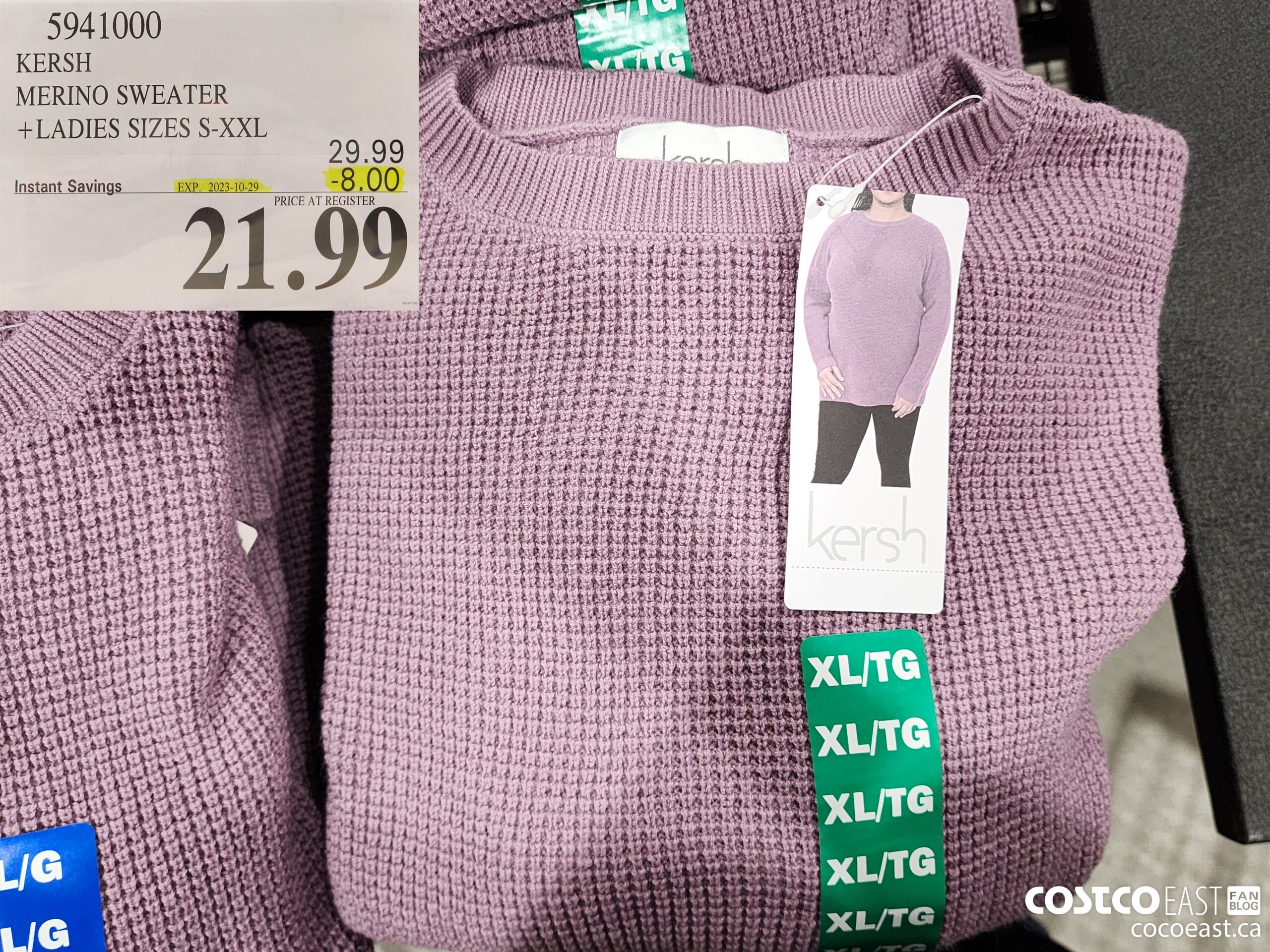 5941000 KERSH MERINO SWEATER +LADIES SIZES S-XXL ($8.00 INSTANT SAVINGS EXPIRES ON 2023-10-29) $21.99