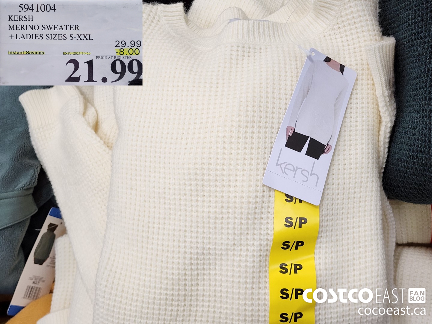 5941004 KERSH MERINO SWEATER +LADIES SIZES S-XXL ($8.00 INSTANT SAVINGS EXPIRES ON 2023-10-29) $21.99