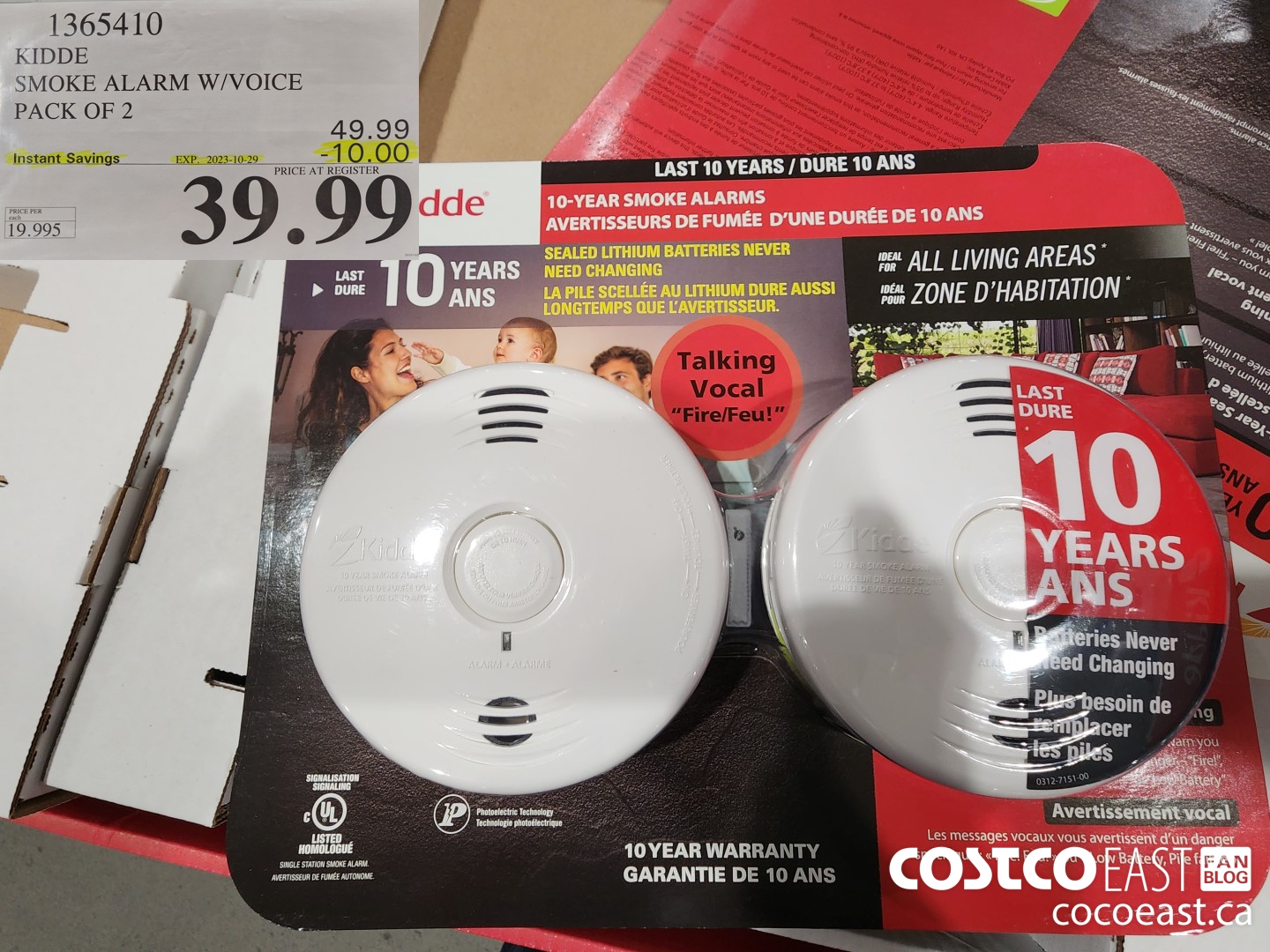 1365410 KIDDE SMOKE ALARM W/VOICE PACK OF 2 ($10.00 INSTANT SAVINGS EXPIRES ON 2023-10-29) $39.99