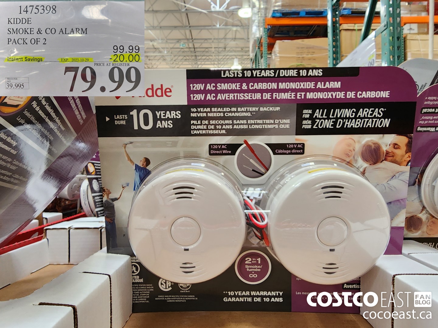 1475398 KIDDE SMOKE & CO ALARM PACK OF 2 ($20.00 INSTANT SAVINGS EXPIRES ON 2023-10-29) $79.99
