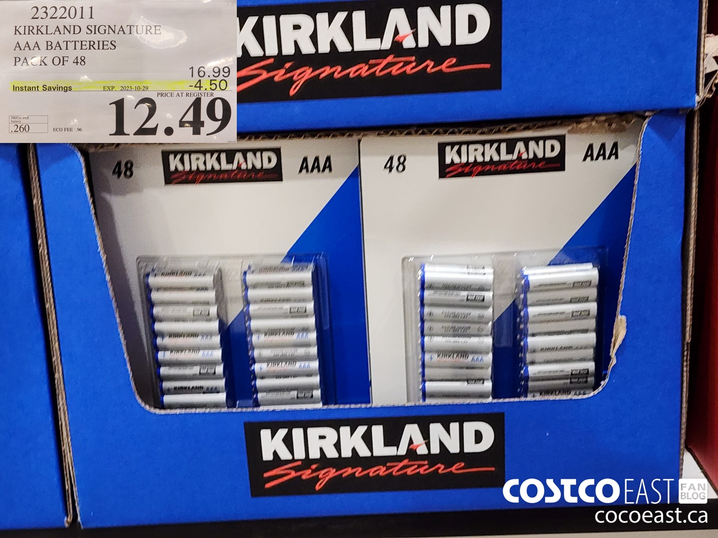 2322011 KIRKLAND SIGNATURE AAA BATTERIES PACK OF 48 ($4.50 INSTANT SAVINGS EXPIRES ON 2023-10-29) $12.49
