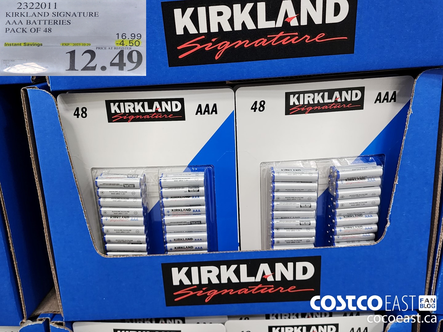 2322011 KIRKLAND SIGNATURE AAA BATTERIES PACK OF 48 ($4.50 INSTANT SAVINGS EXPIRES ON 2023-10-29) $12.49