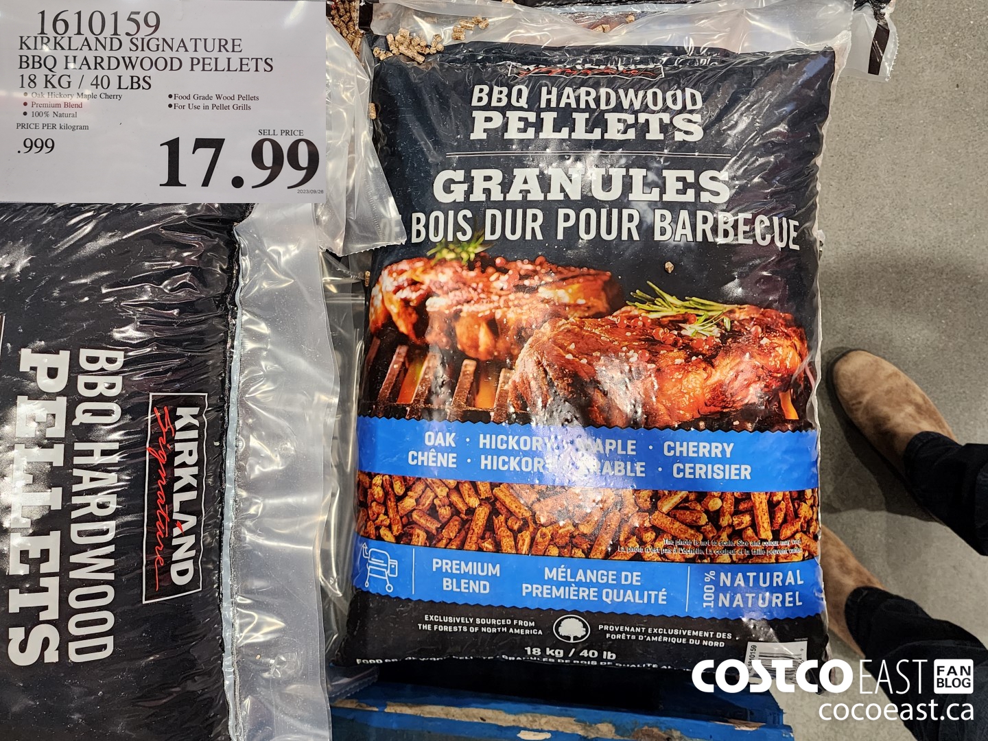 1610159 KIRKLAND SIGNATURE BBQ HARDWOOD PELLETS 18 KG / 40 LBS $17.99