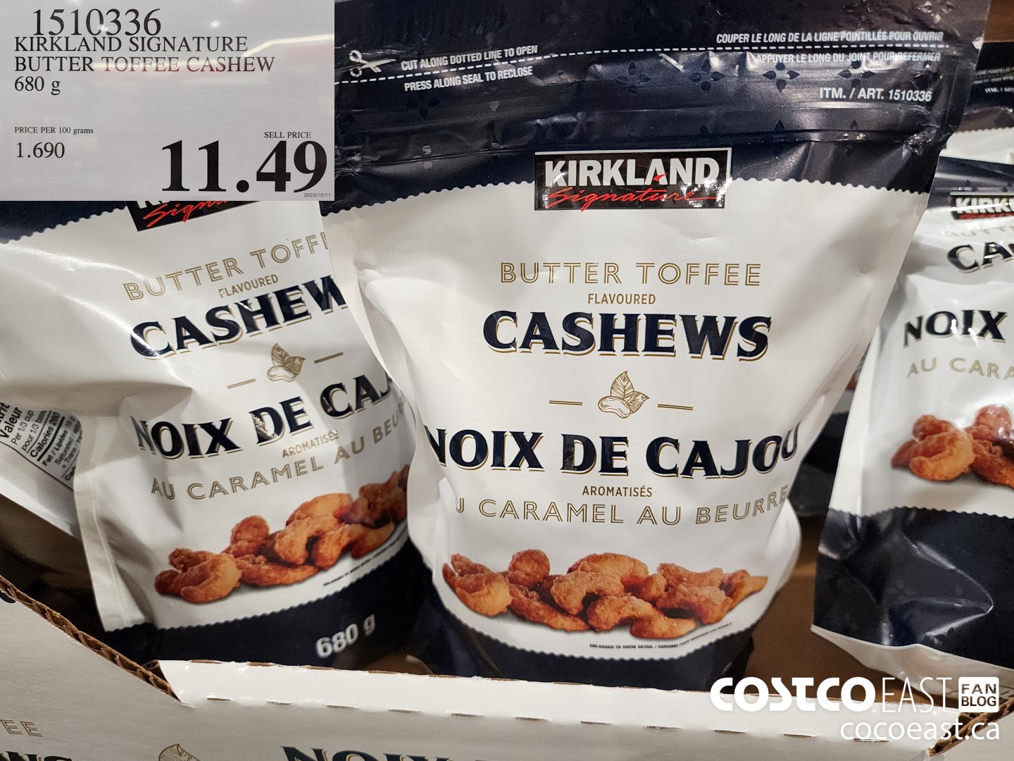 1510336 KIRKLAND SIGNATURE BUTTER TOFFEE CASHEW 680 g $11.49