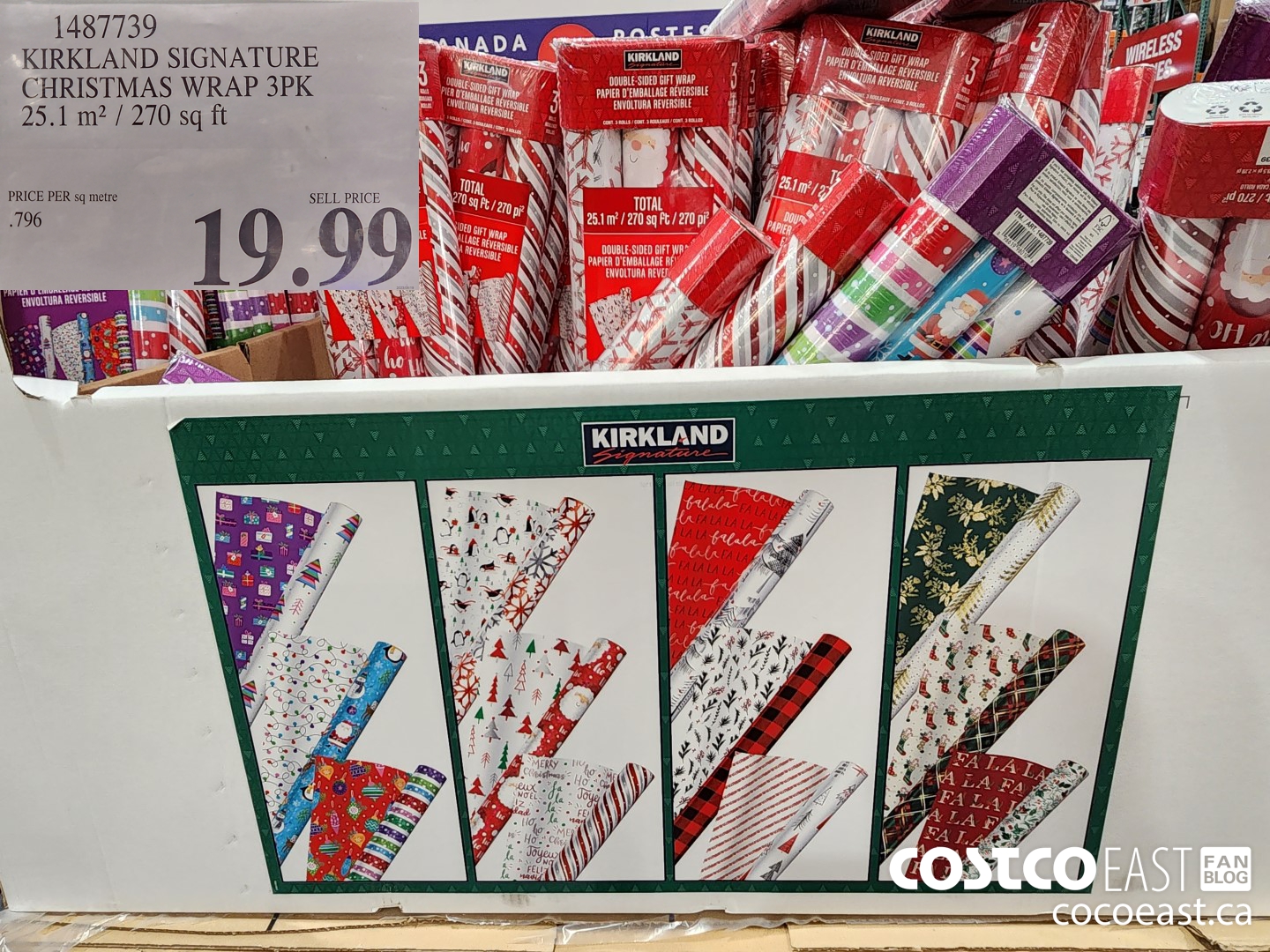 1487739 KIRKLAND SIGNATURE CHRISTMAS WRAP 3PK 25.1 m2 / 270 sq ft $19.99