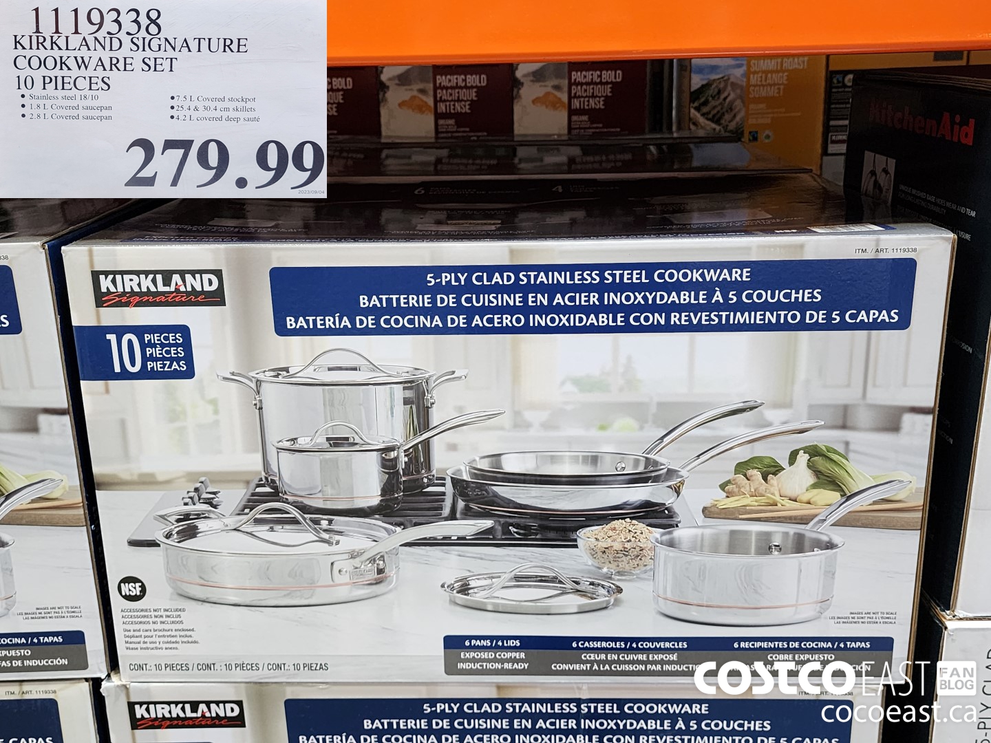 1119338 KIRKLAND SIGNATURE COOKWARE SET 10 PIECES $279.99