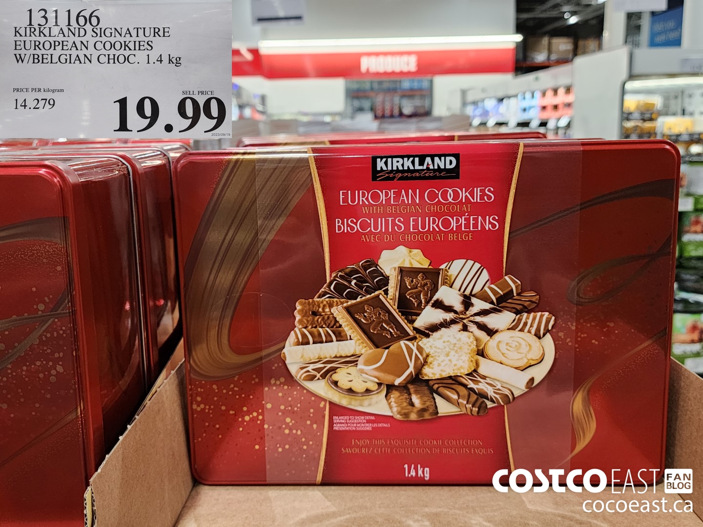 131166 KIRKLAND SIGNATURE EUROPEAN COOKIES W/BELGIAN CHOC. 1.4 kg $19.99