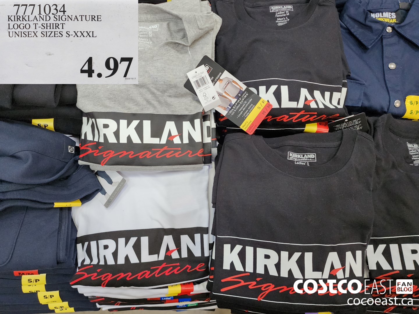 7771034 KIRKLAND SIGNATURE LOGO T-SHIRT UNISEX SIZES S-XXXL $4.97