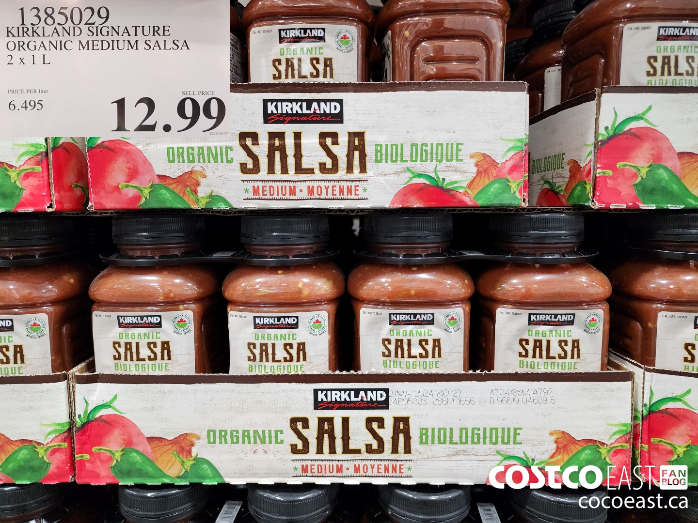 1385029 KIRKLAND SIGNATURE ORGANIC MEDIUM SALSA 2 X 1L $12.99