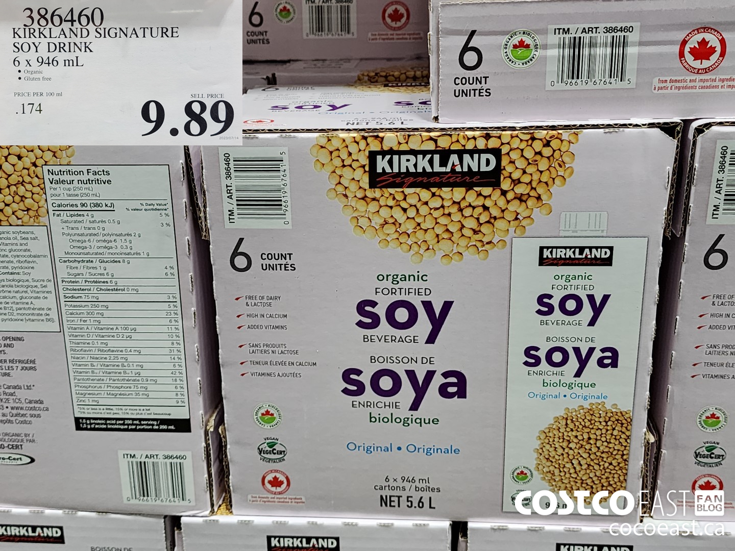 386460 KIRKLAND SIGNATURE SOY DRINK 6 X 946 ML $9.89