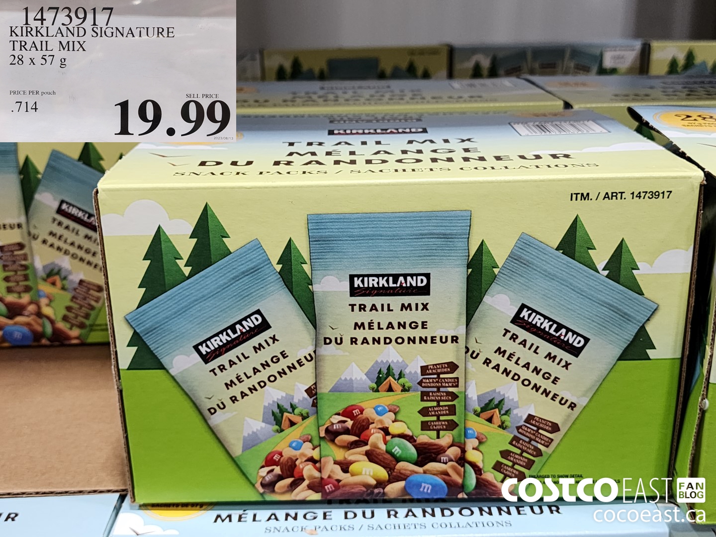 1473917 KIRKLAND SIGNATURE TRAIL MIX 28 X 57 G $19.99