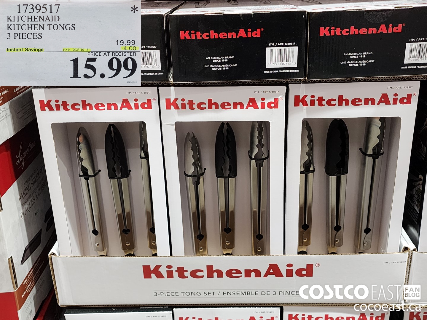 1739517 KITCHENAID KITCHEN TONGS 3 PIECES ($4.00 INSTANT SAVINGS EXPIRES ON 2023-10-15) $15.99