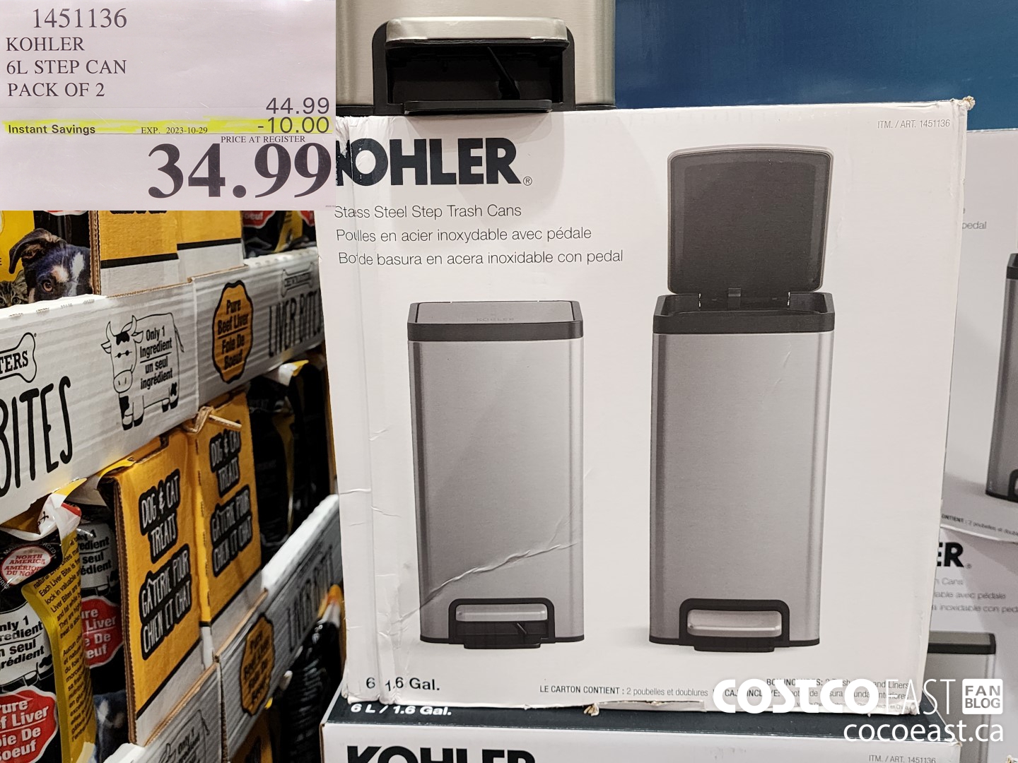 1451136 KOHLER 6L STEP CAN PACK OF 2 ($10.00 INSTANT SAVINGS EXPIRES ON 2023-10-29) $34.99