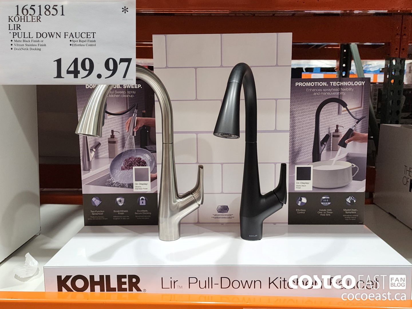 1651851 KOHLER LIR PULL DOWN FAUCET $149.97