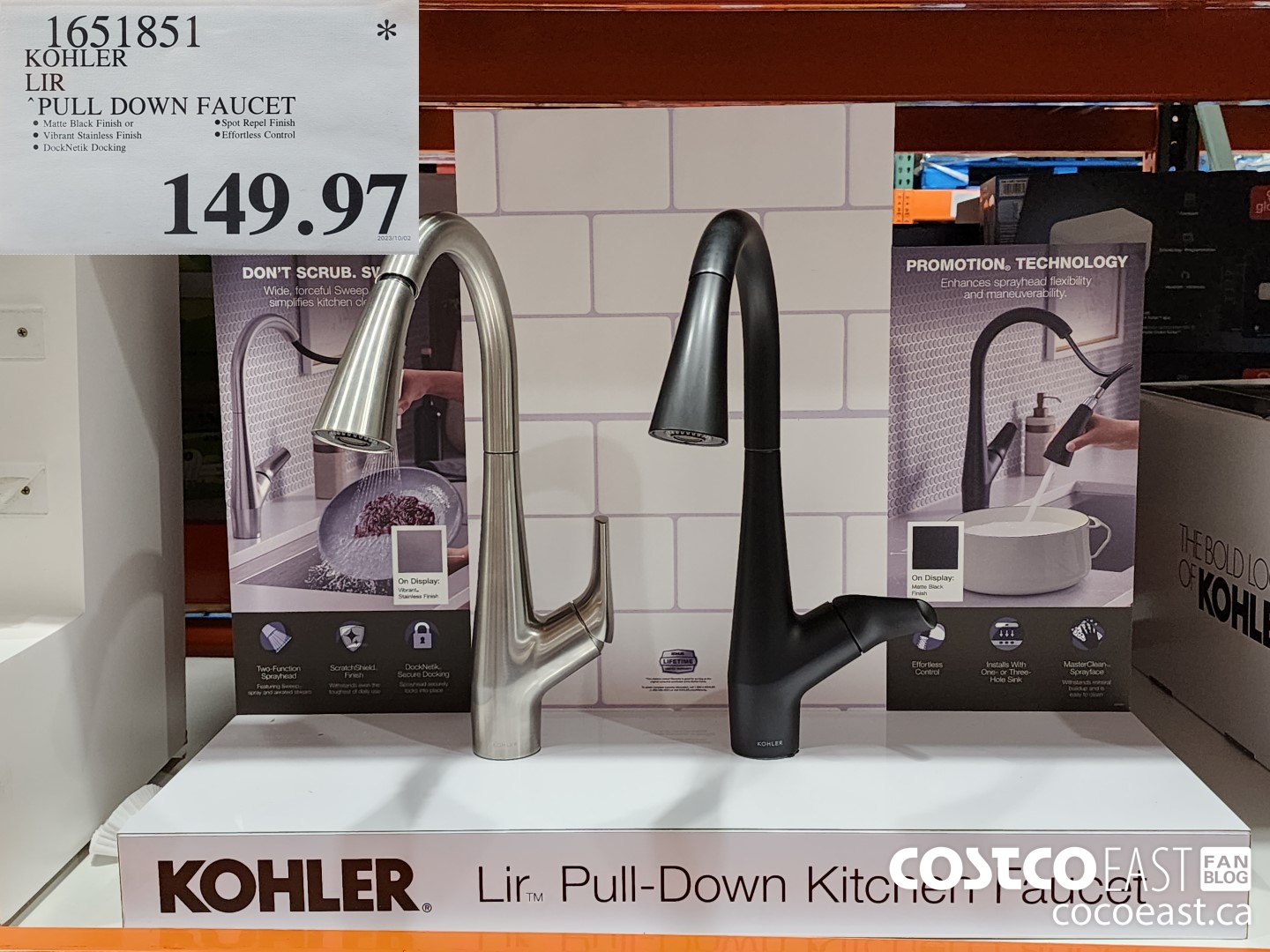 1651851 KOHLER LIR PULL DOWN FAUCET $149.97