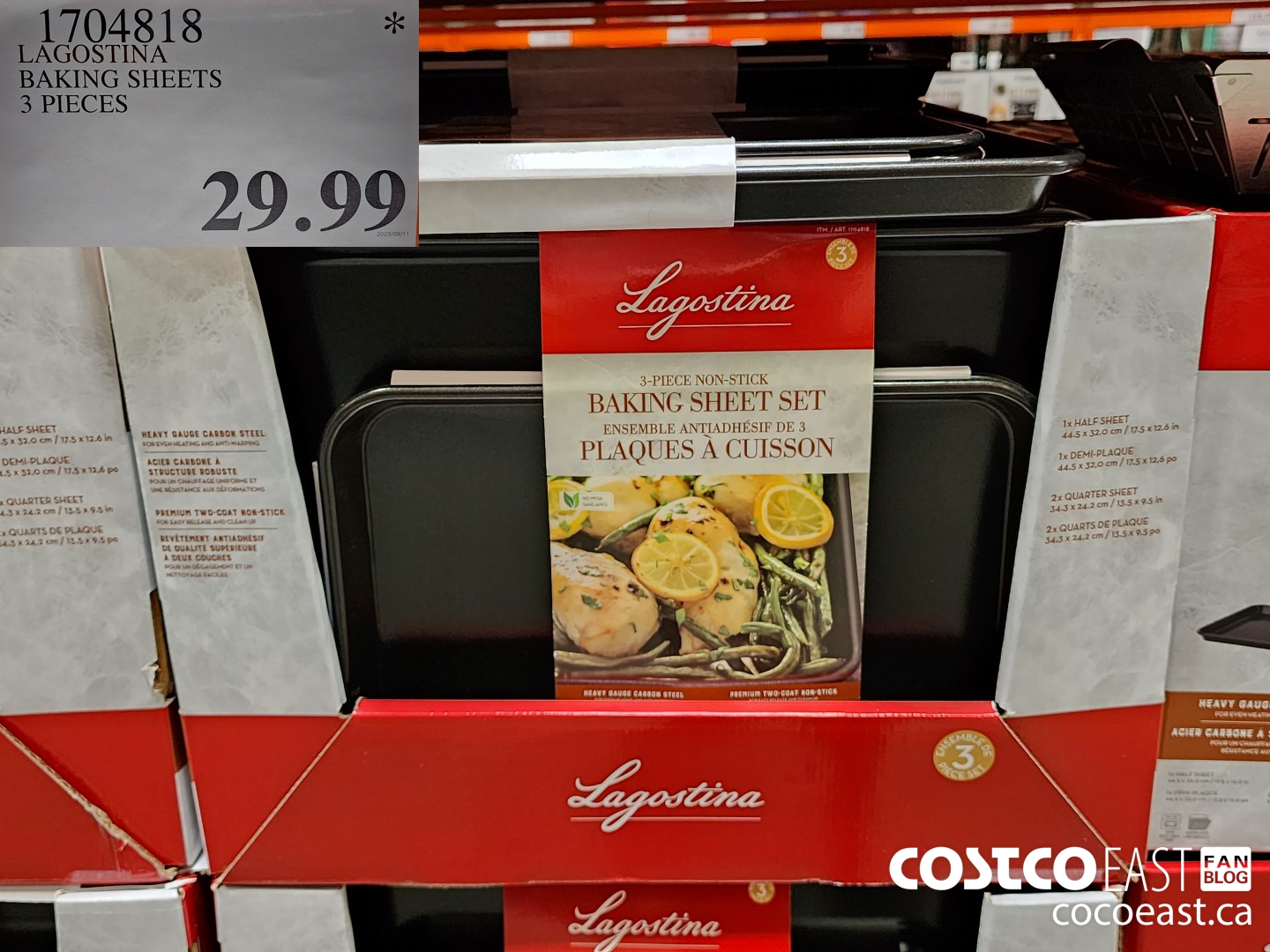 1704818 LAGOSTINA BAKING SHEETS 3 PIECES $29.99