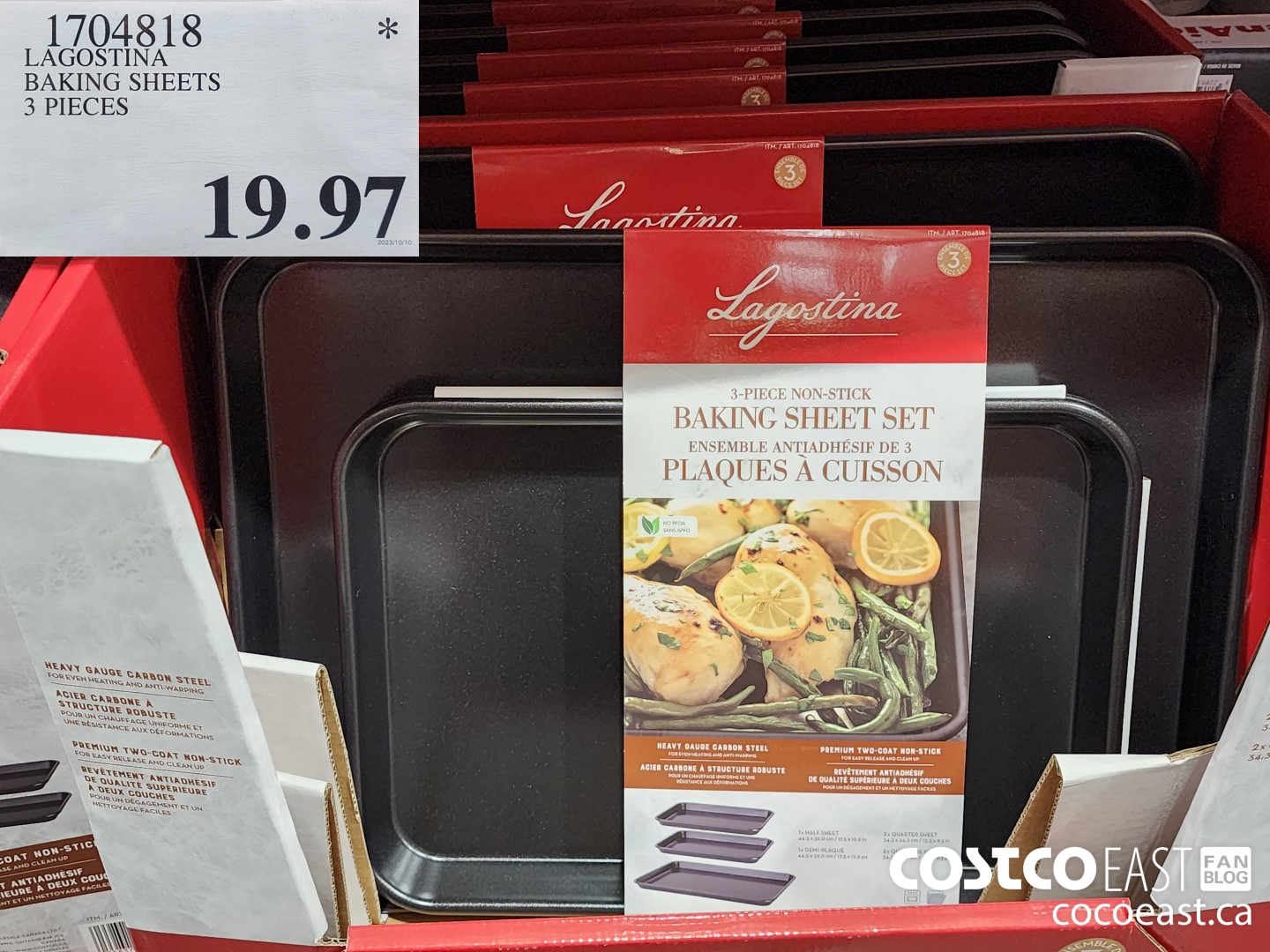 1704818 LAGOSTINA BAKING SHEETS 3 PIECES $19.97