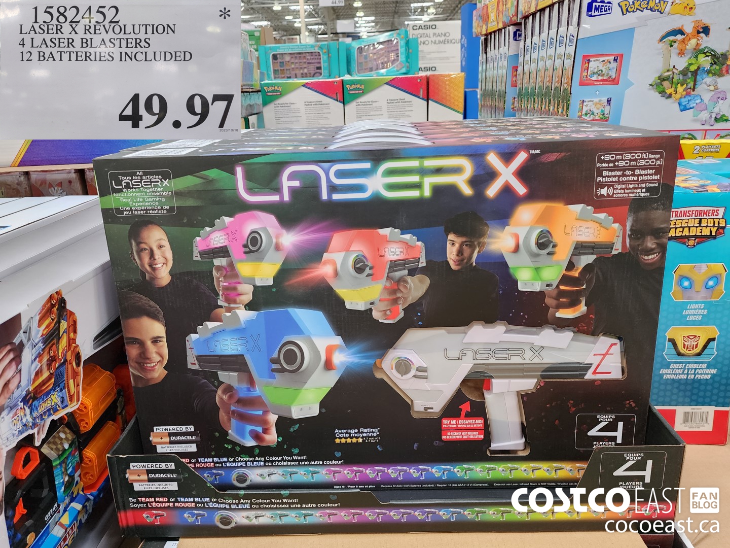 1582452 LASER X REVOLUTION 4 LASER BLASTERS 12 BATTERIES INCLUDED $49.97