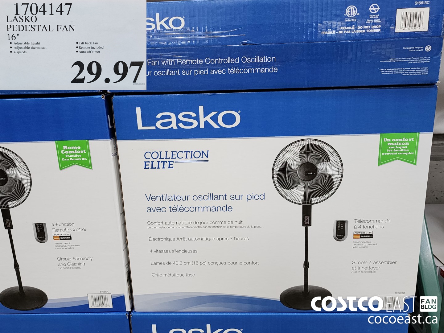 1704147 LASKO PEDESTAL FAN 16