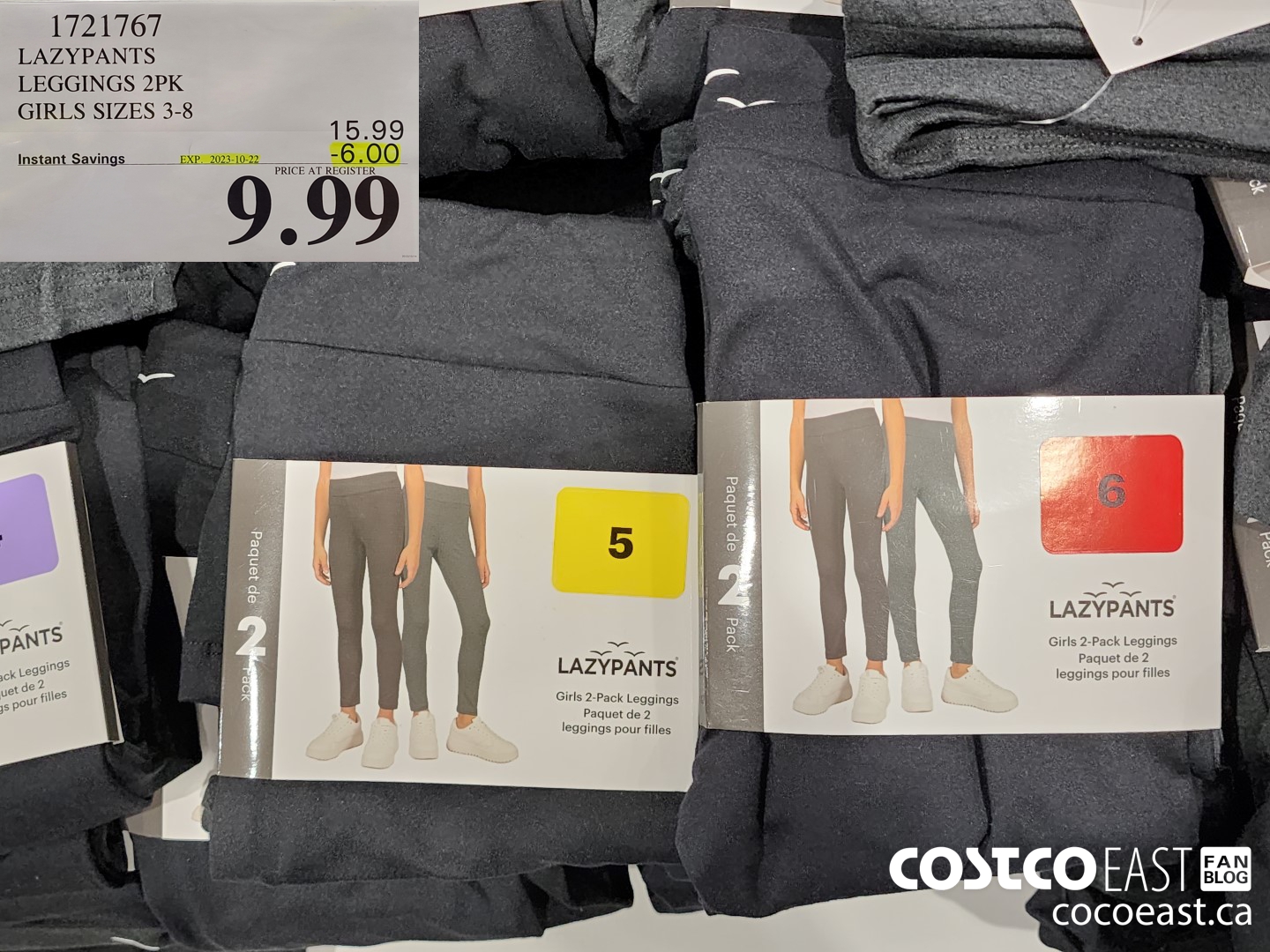 1721767 LAZYPANTS LEGGINGS 2PK GIRLS SIZES 3-8 ($6.00 INSTANT SAVINGS EXPIRES ON 2023-10-22) $9.99