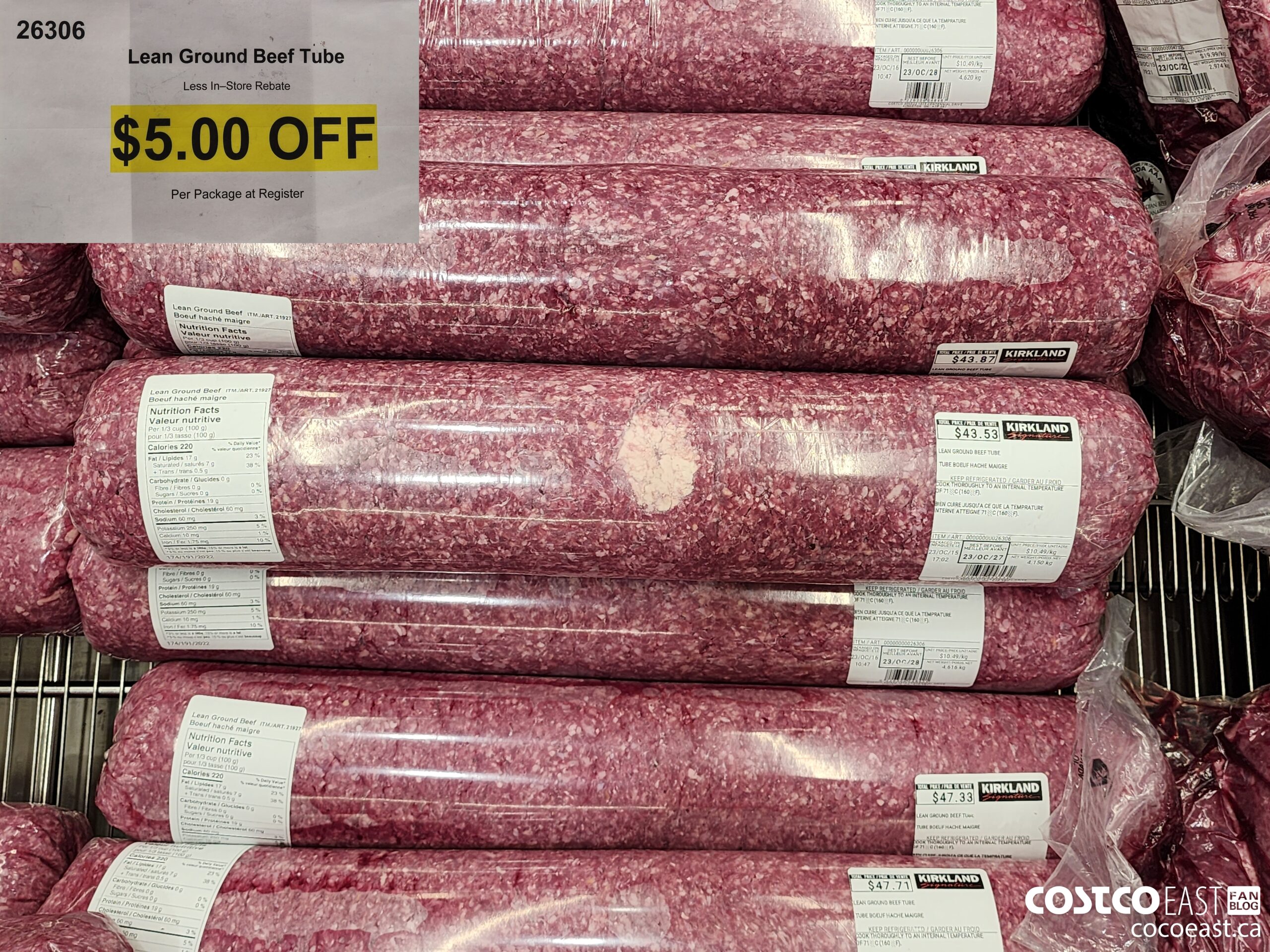 26306 LEAN GROUND BEEF TUBE ($5.00 INSTANT SAVINGS)