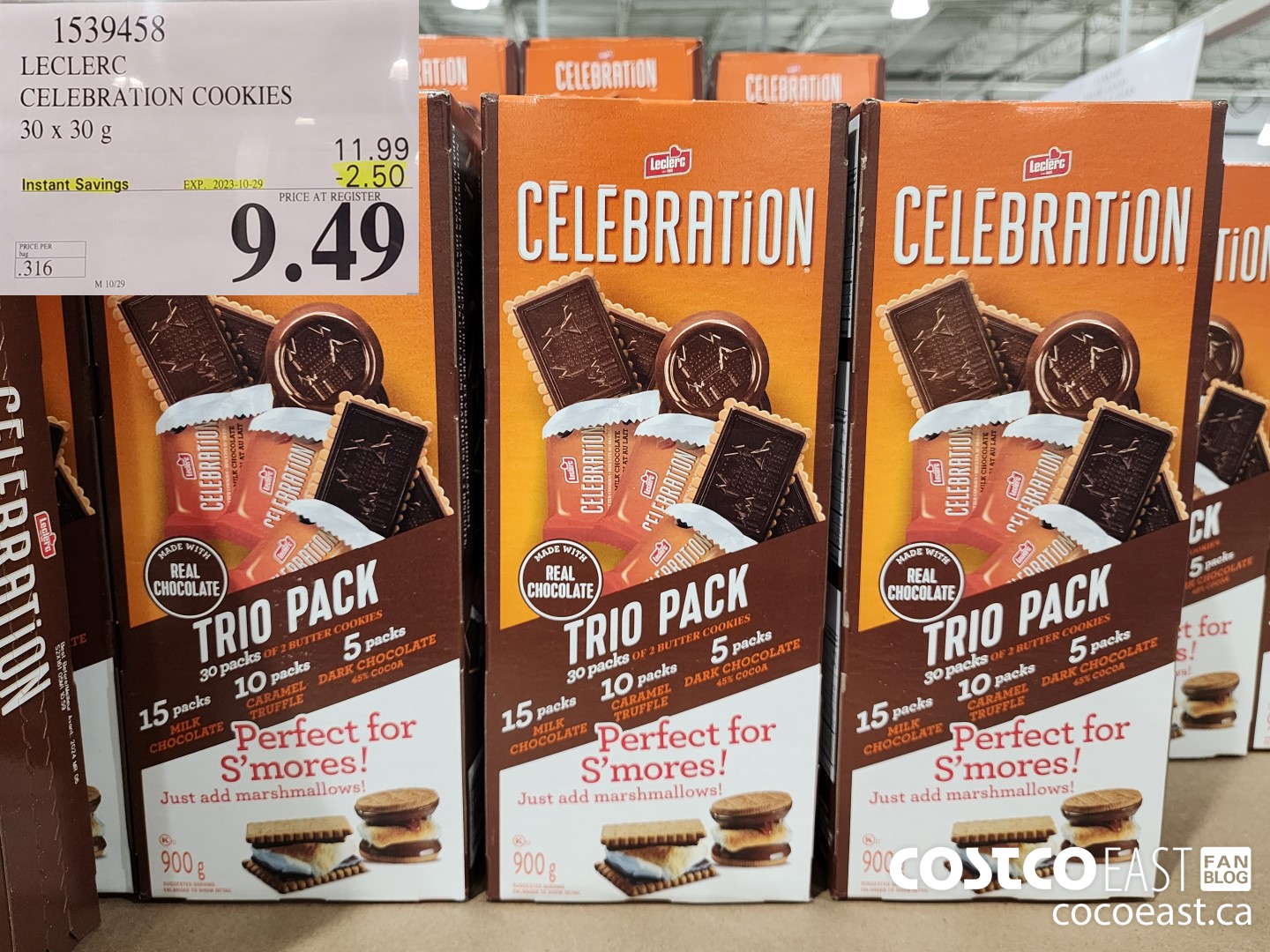 1539458 LECLERC CELEBRATION COOKIES 30 x 30g ($2.50 INSTANT SAVINGS EXPIRES ON 2023-10-29) $9.49