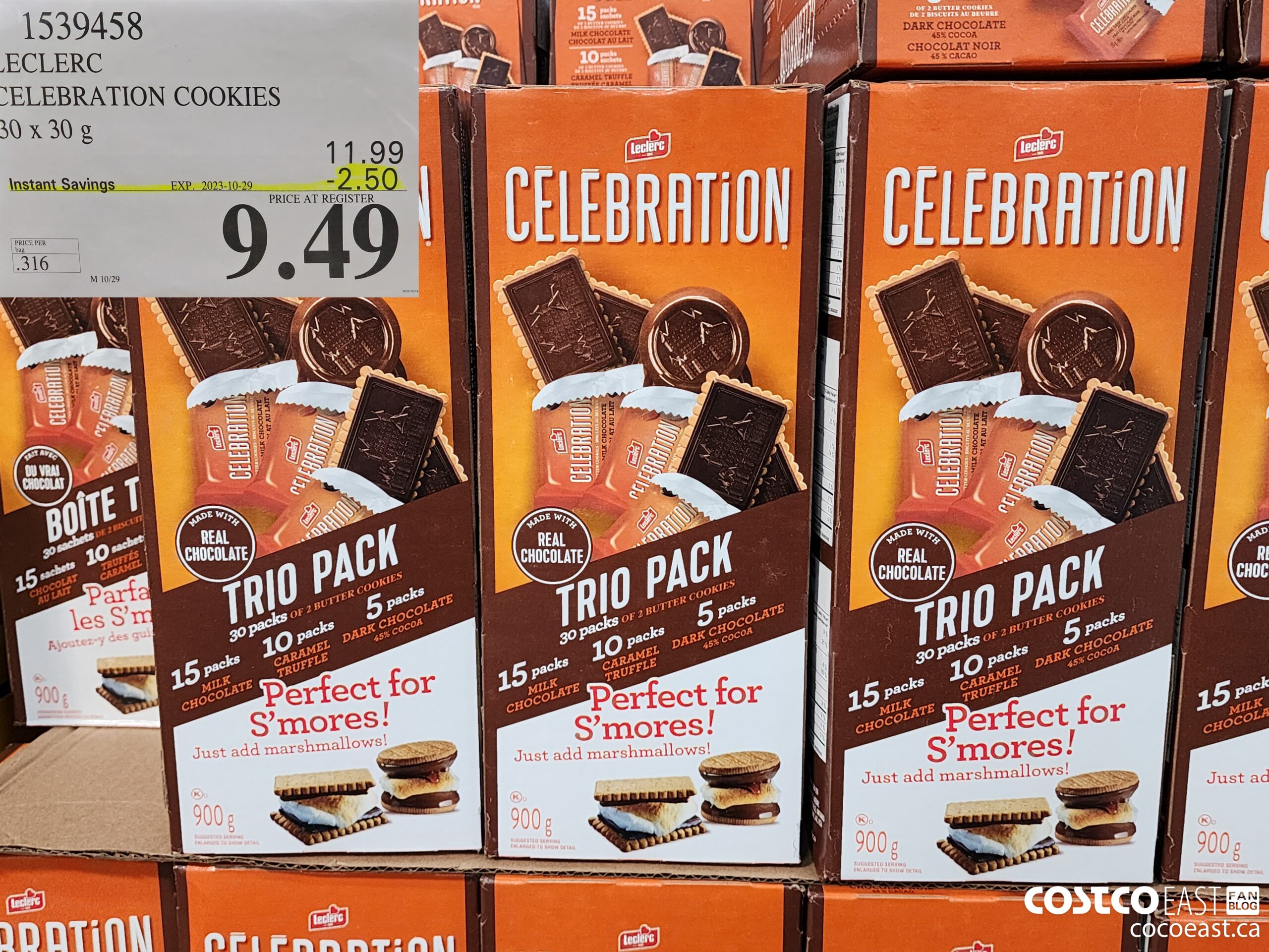 1539458 LECLERC CELEBRATION COOKIES 30 x 30g ($2.50 INSTANT SAVINGS EXPIRES ON 2023-10-29) $9.49