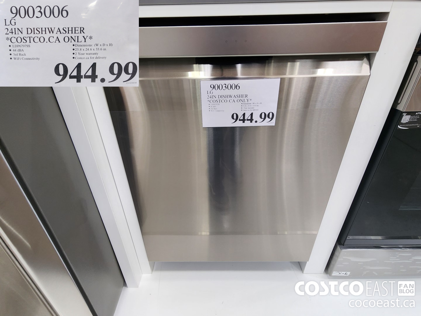 9003006 LG 24IN DISHWASHER *COSTCO.CA ONLY* $944.99