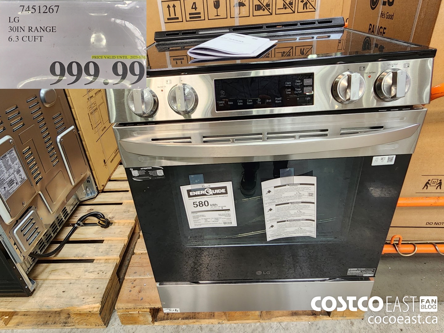 7451267 LG 30IN RANGE 6.3 CU. FT. $999.99