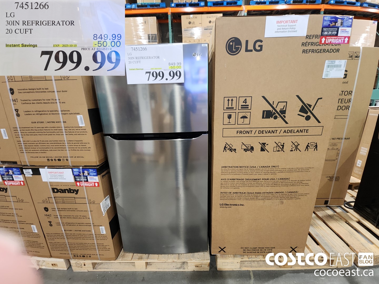 7451266 LG 30 IN. REFRIGERATOR 20 cu.ft ($50.00 INSTANT SAVINGS EXPIRES ON 2023-10-15) $799.99