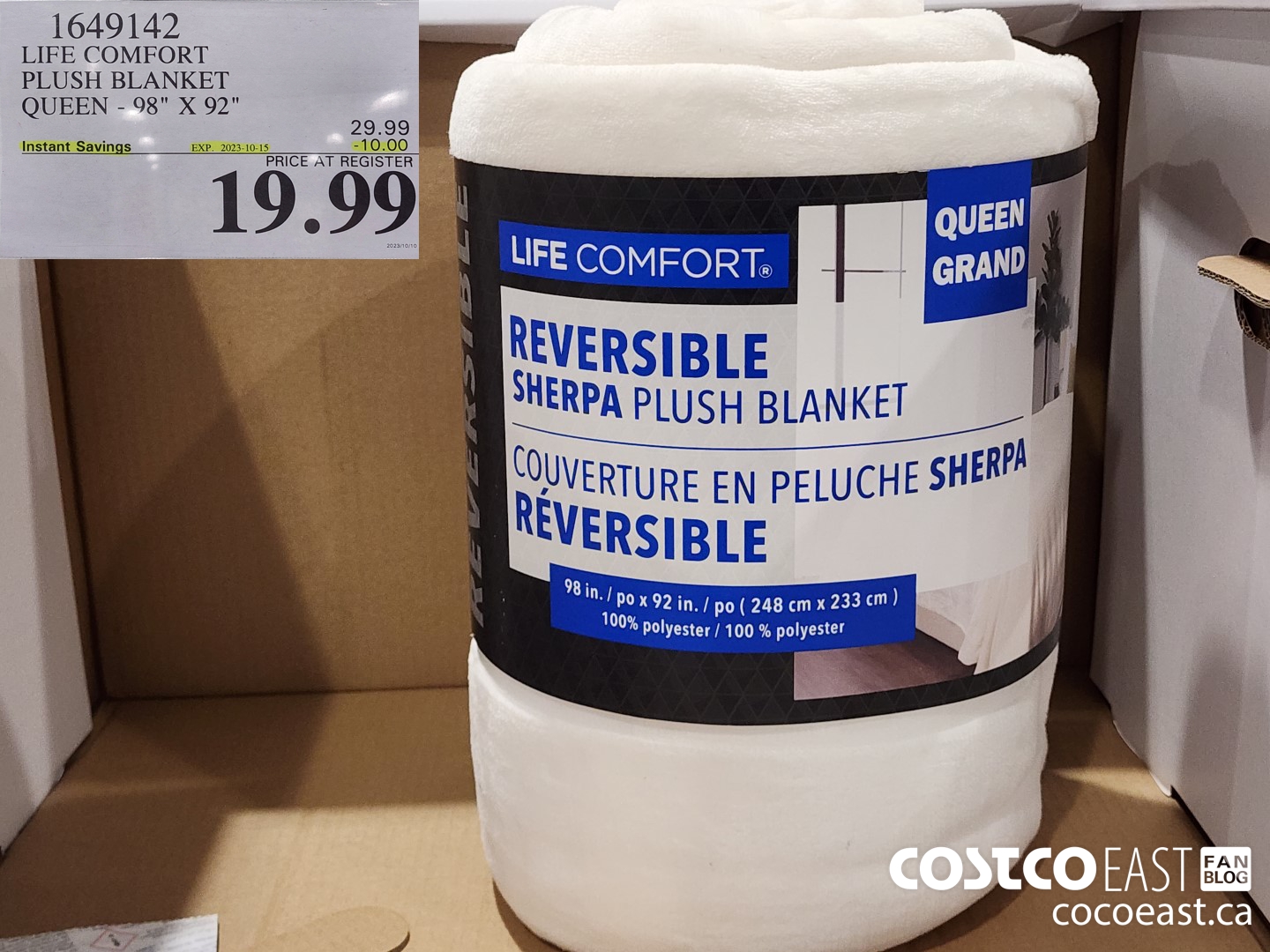 1649142 LIFE COMFORT PLUSH BLANKET QUEEN - 98