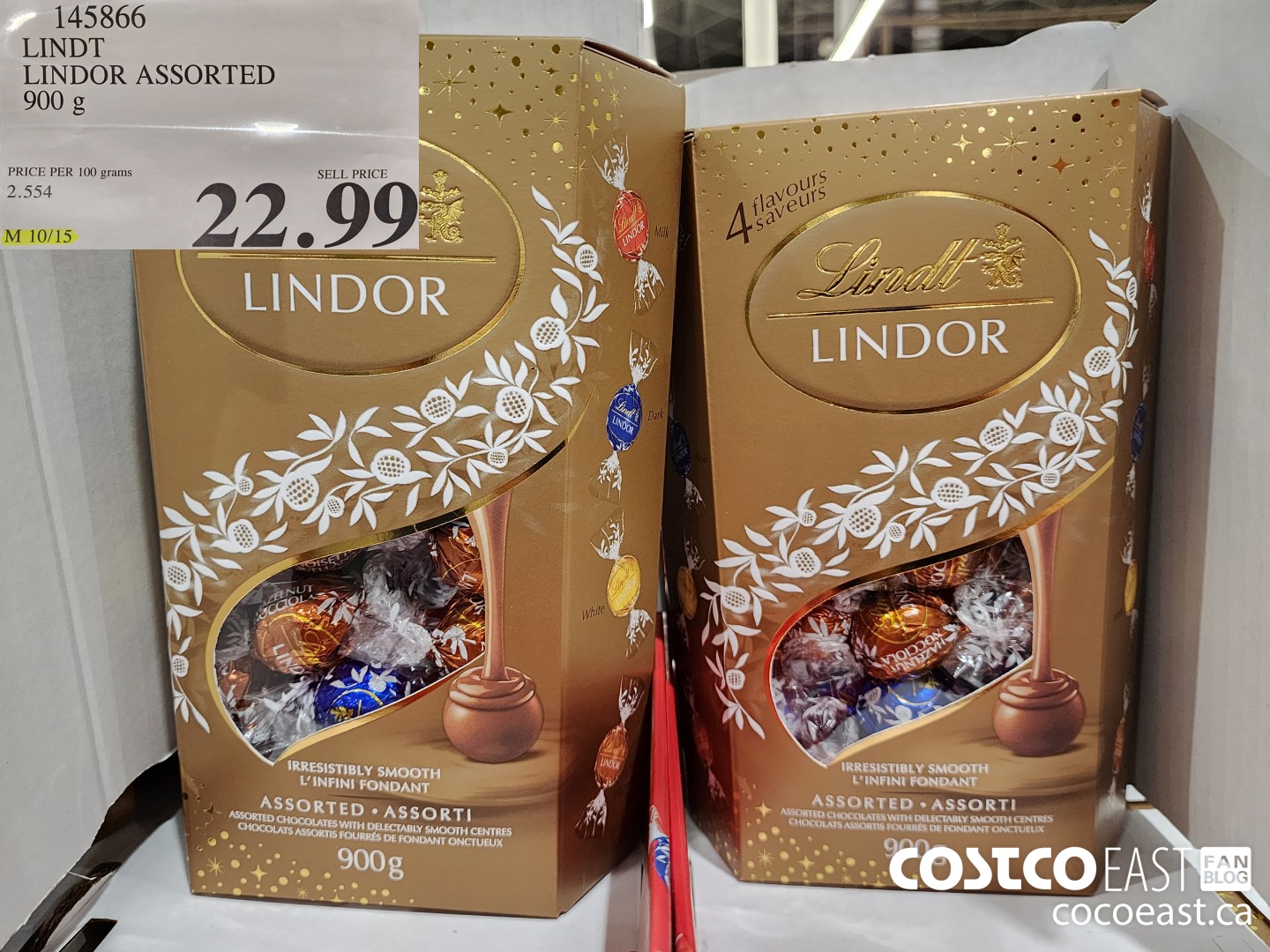 145866 LINDT LINDOR ASSORTED 900 G $22.99