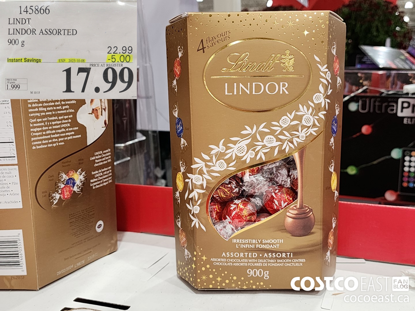 1453866 LINDT LINDOR ASSORTED 900g ($5.00 INSTANT SAVINGS EXPIRES ON 2023-10-08) $17.99