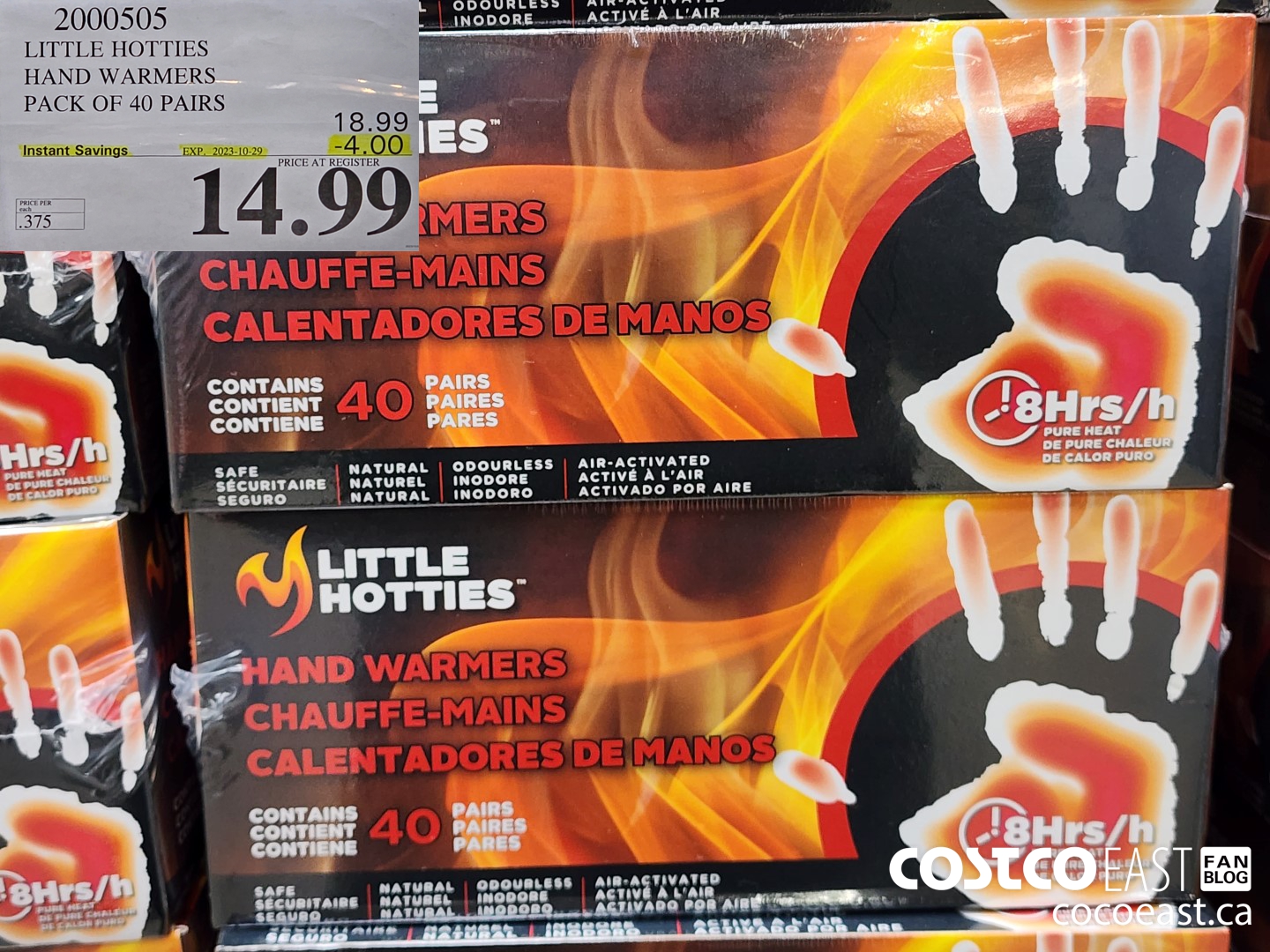 2000505 LITTLE HOTTIES HAND WARMERS PACK OF 40 PAIRS ($4.00 INSTANT SAVINGS EXPIRES ON 2023-10-29) $14.99