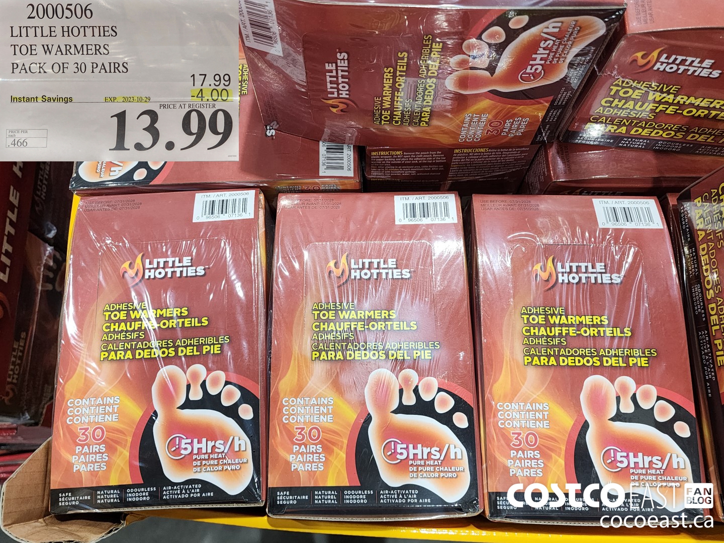 2000506 LITTLE HOTTIES TOE WARMERS PACK OF 30 PAIRS ($4.00 INSTANT SAVINGS EXPIRES ON 2023-10-29) $13.99