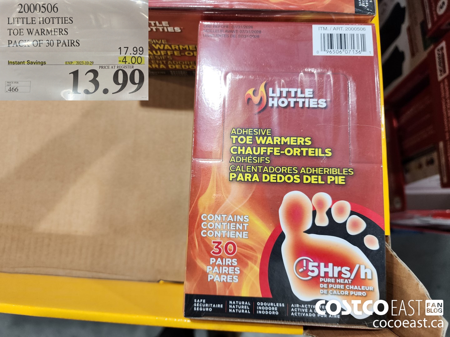 2000506 LITTLE HOTTIES TOE WARMERS PACK OF 30 PAIRS ($4.00 INSTANT SAVINGS EXPIRES ON 2023-10-29) $13.99