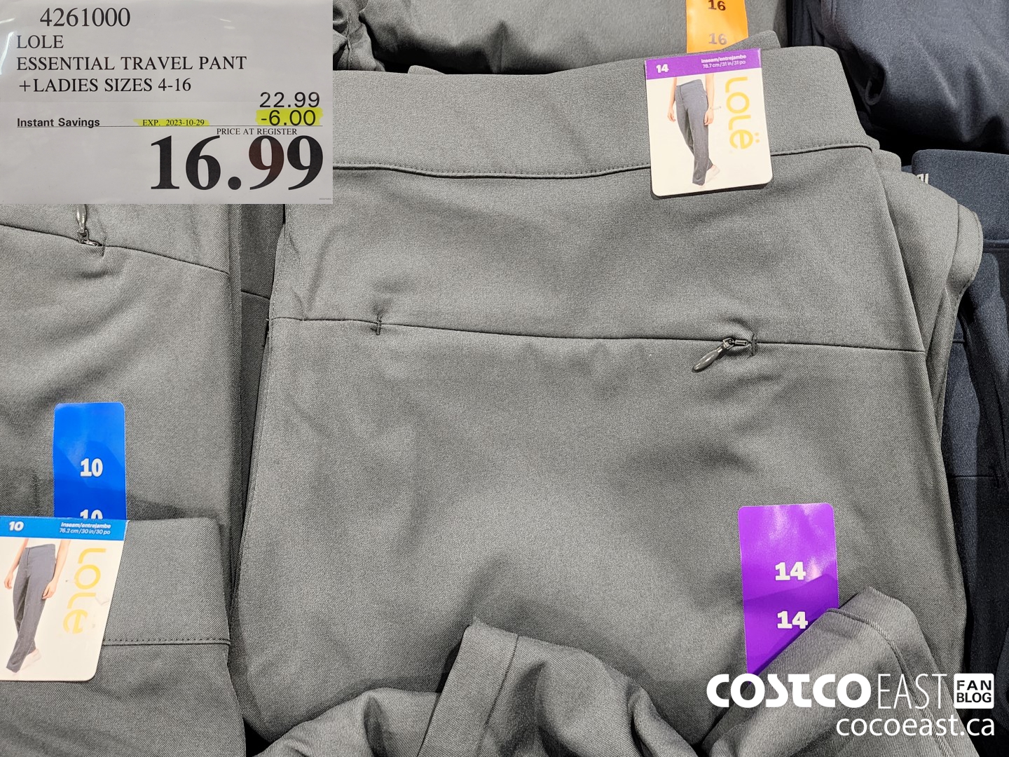 4261000 LOLE ESSENTIAL TRAVEL PANT + LADIES SIZES 4-16 ($6.00 INSTANT SAVINGS EXPIRES ON 2023-10-29) $16.99