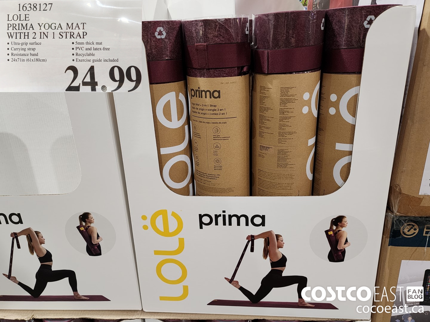 1638127 LOLE PRIMA YOGA MAT WITH 2 IN 1 STRAP $24.99