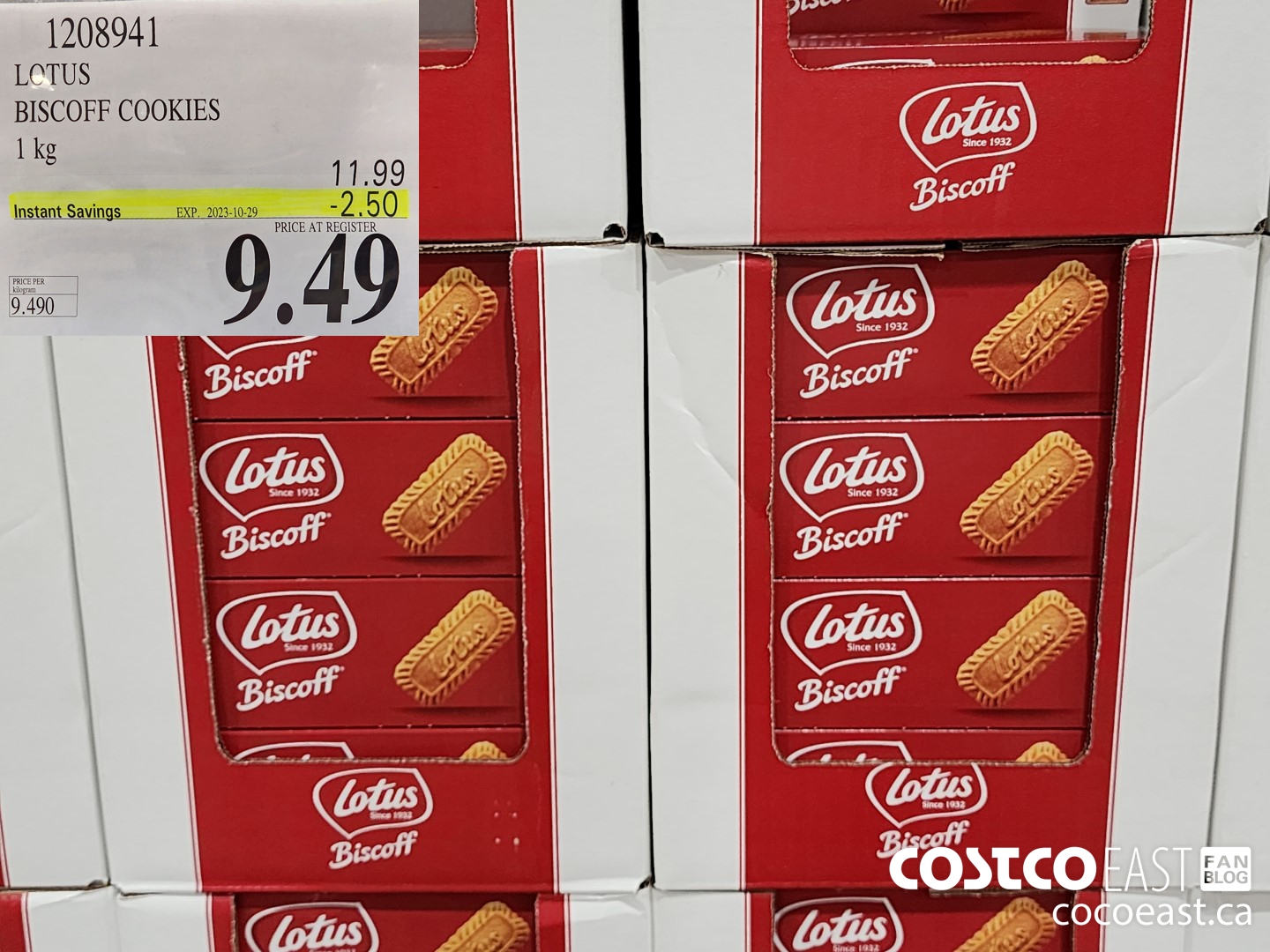 1208941 LOTUS BISCOFF COOKIES 1KG ($2.50 INSTANT SAVINGS EXPIRES ON 2023-10-29) $9.49
