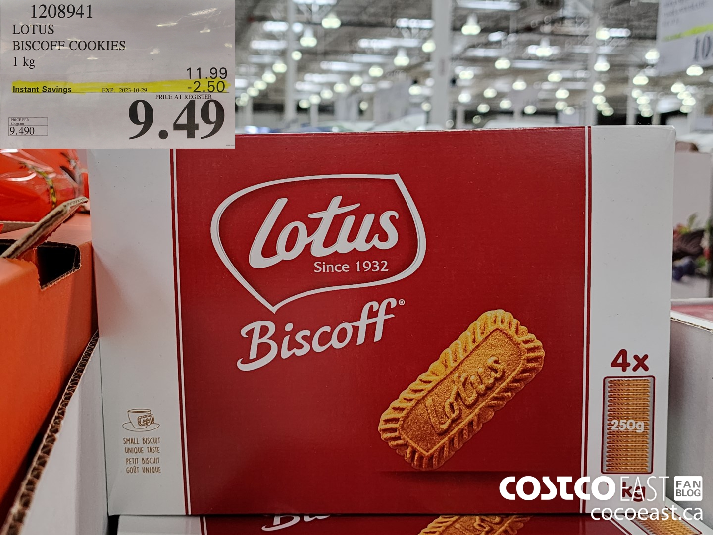 1208941 LOTUS BISCOFF COOKIES 1KG ($2.50 INSTANT SAVINGS EXPIRES ON 2023-10-29) $9.49