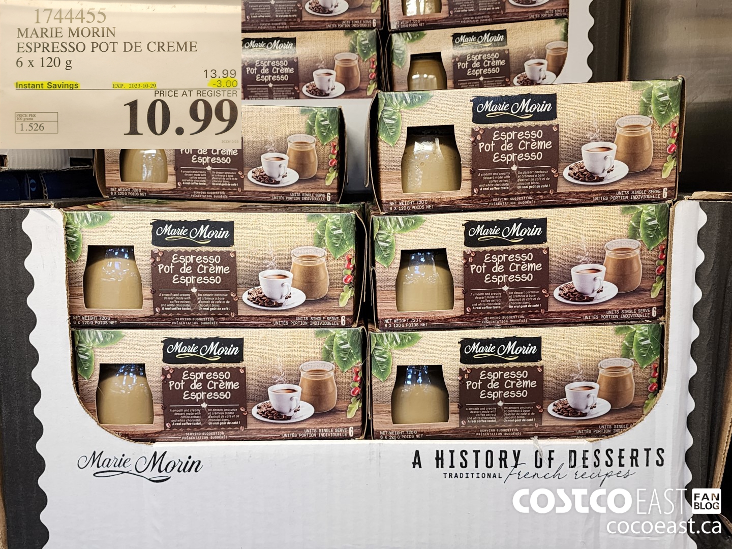 1744455 MARIE MORIN ESPRESSO POT DE CREME 6 x 120 ($3.00 INSTANT SAVINGS EXPIRES ON 2023-10-29) $10.99