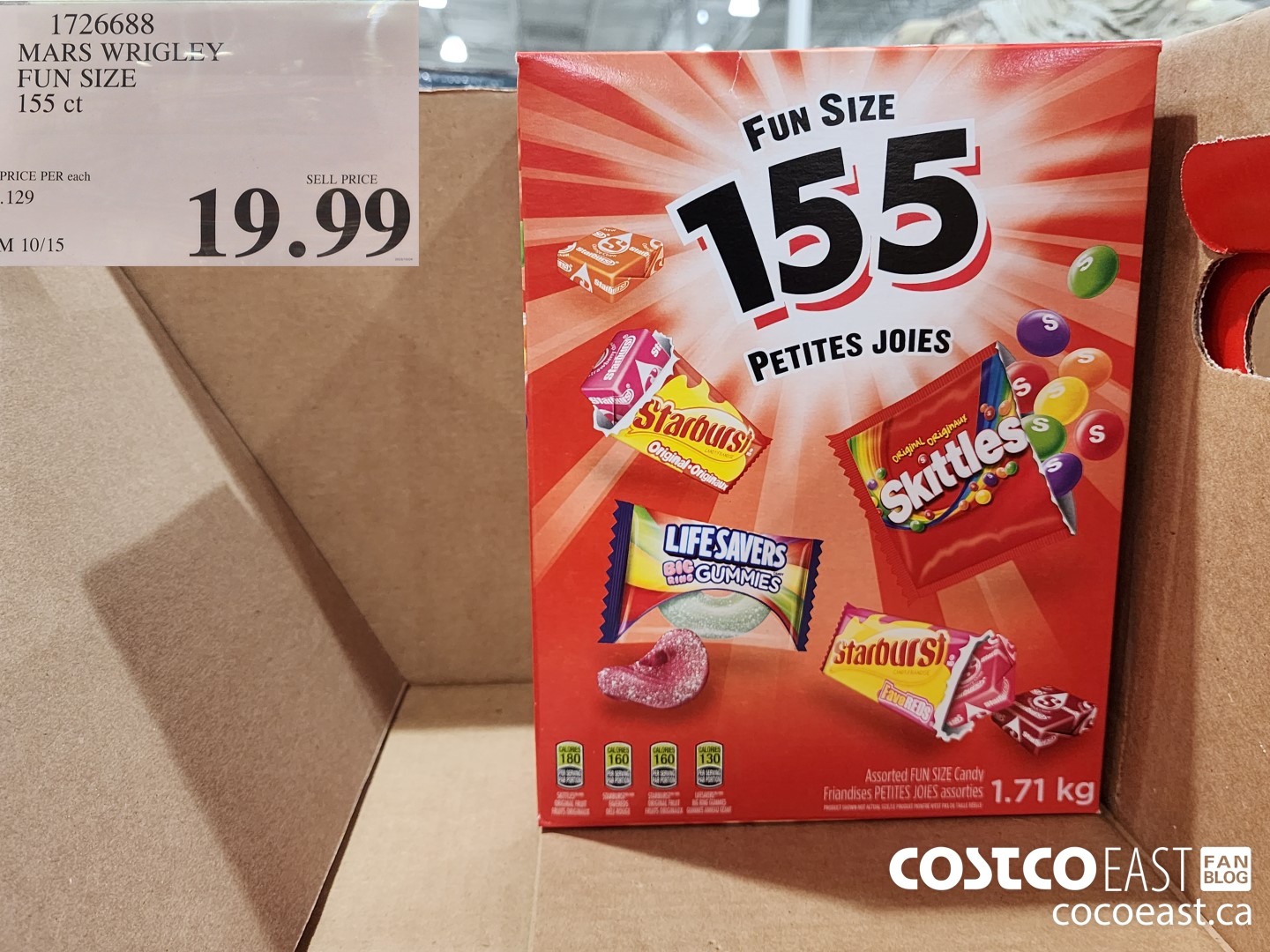 1726688 MARS WRIGLEY FUN SIZE 155 CT $19.99