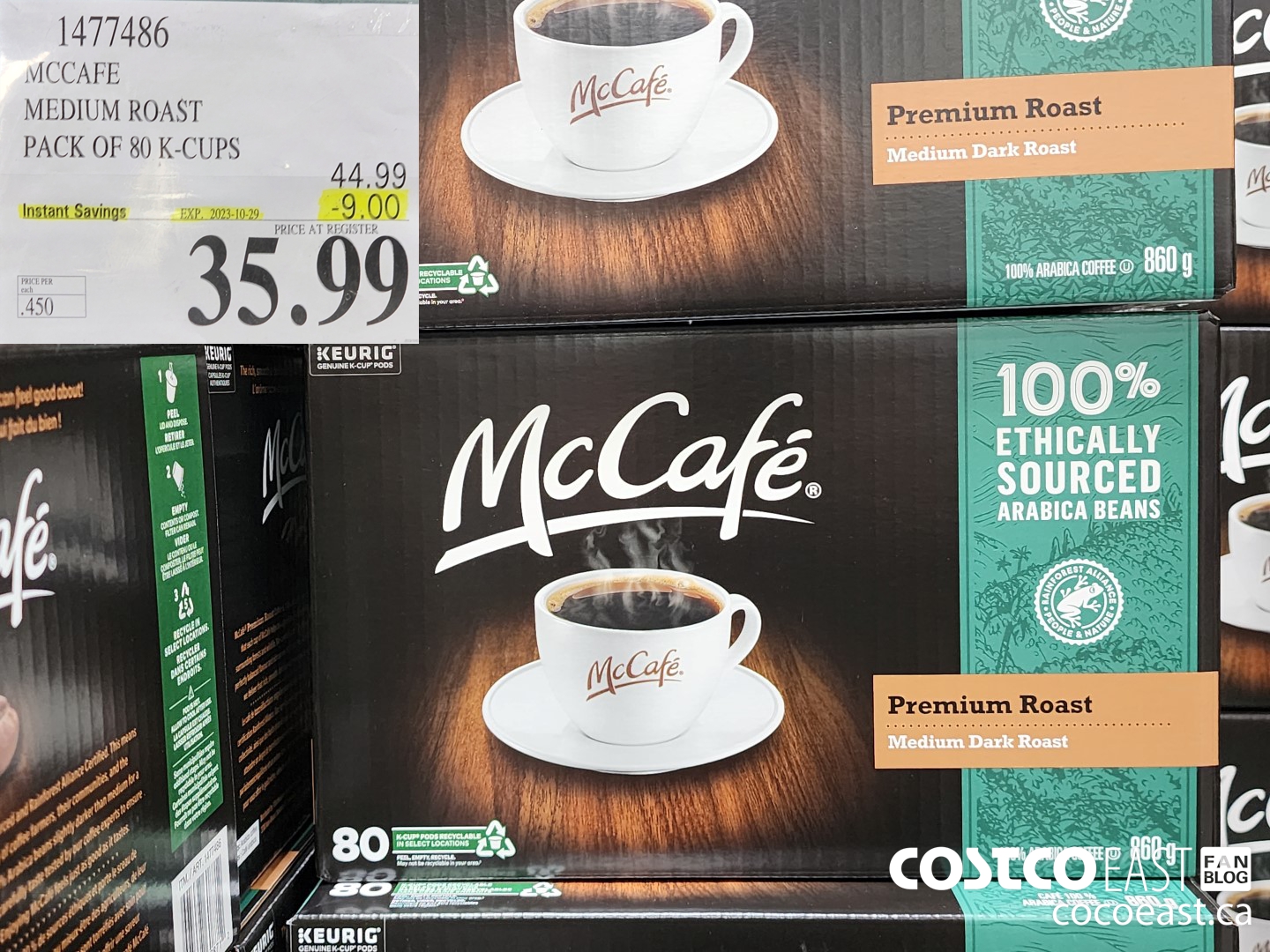 1477486 MCCAFE MEDIUM ROAST PACK OF 80 K-CUPS ($9.00 INSTANT SAVINGS EXPIRES ON 2023-10-29) $35.99