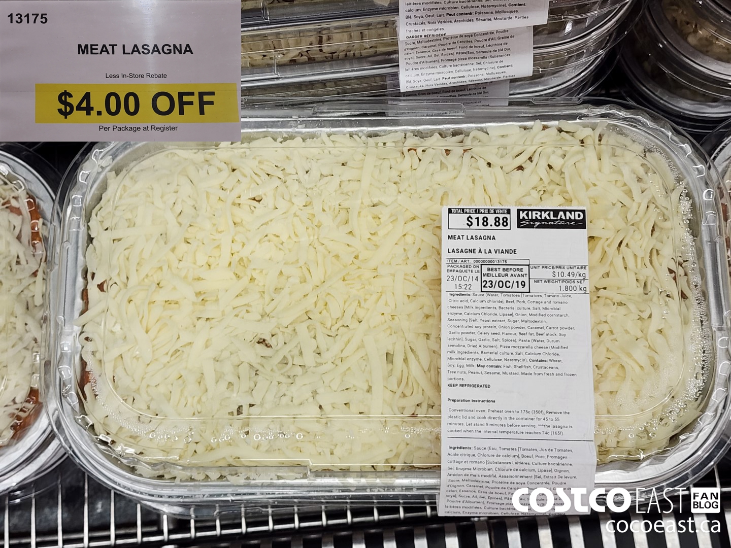 13175 MEAT LASAGNA ($4.00 INSTANT SAVINGS)