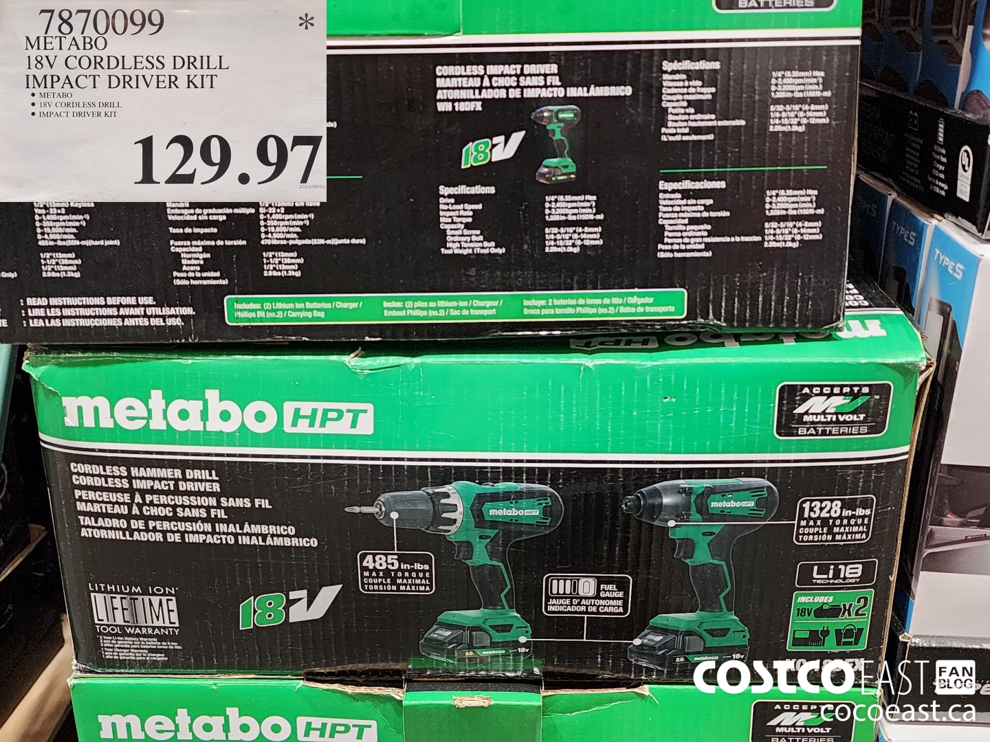 7870099 METABO 18V CORDLESS DRILL IMPACT DRIVER KIT $129.97