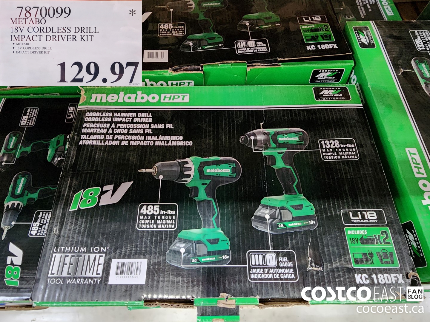 7870099 METABO 18V CORDLESS DRILL IMPACT DRIVER KIT $129.97