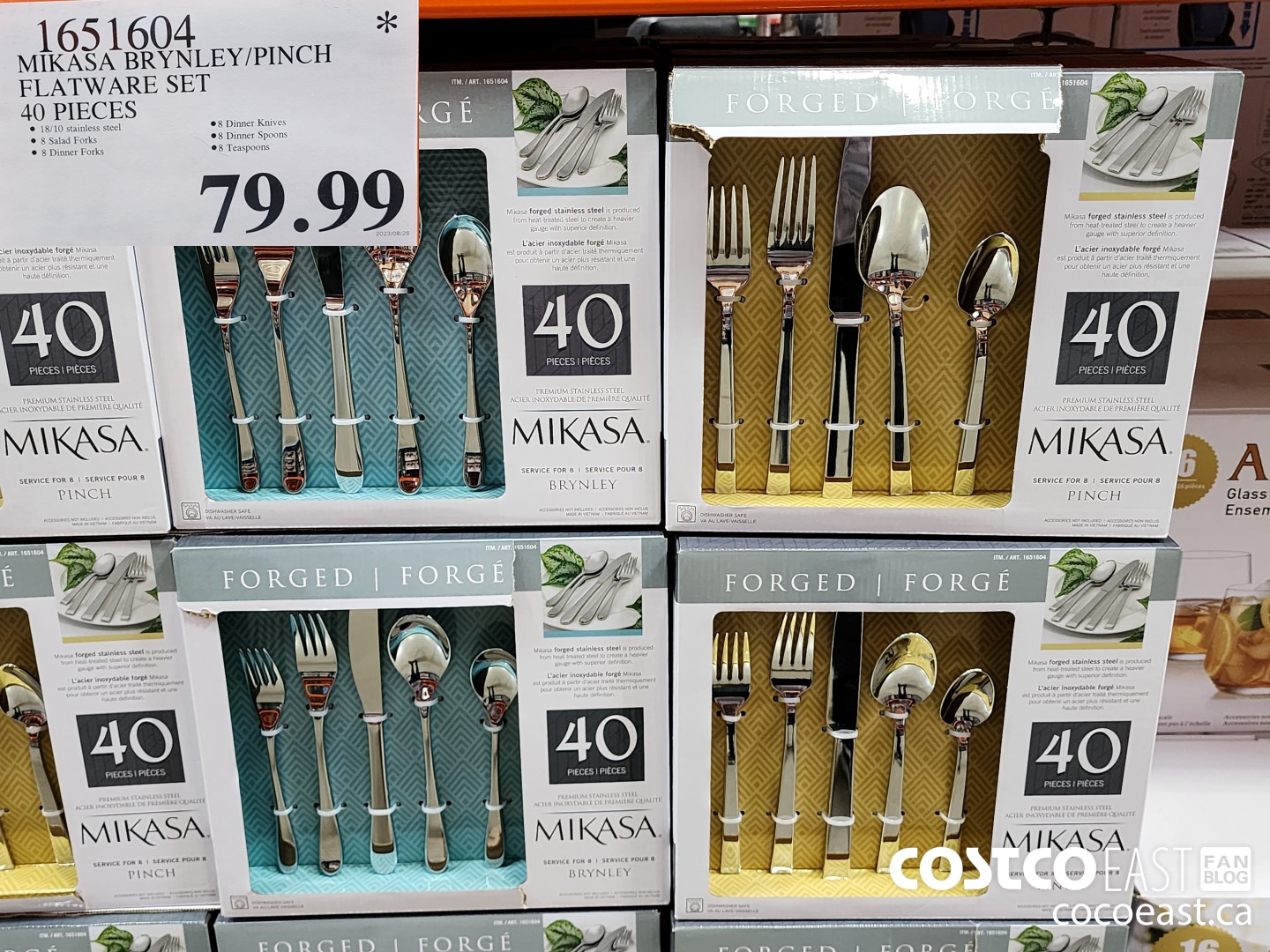 1651604 MIKASA BRYNLEY/PINCH FLATWARE SET 40 PIECES $79.99