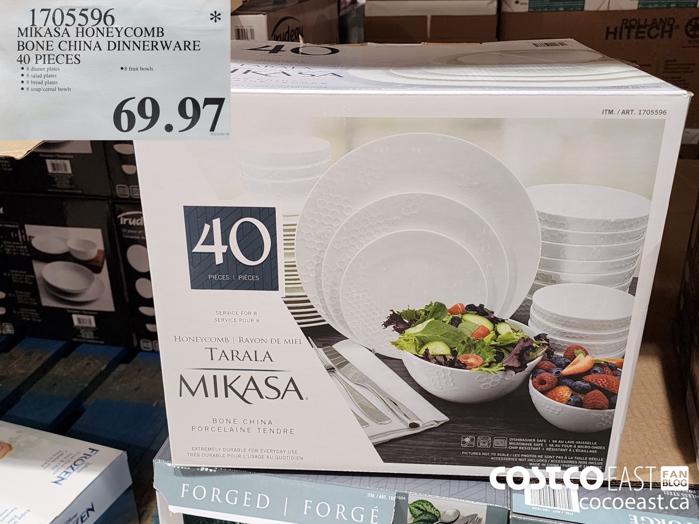1705596 MIKASA HONEYCOMB BONE CHINA DINNERWARE 40 PIECES $69.97