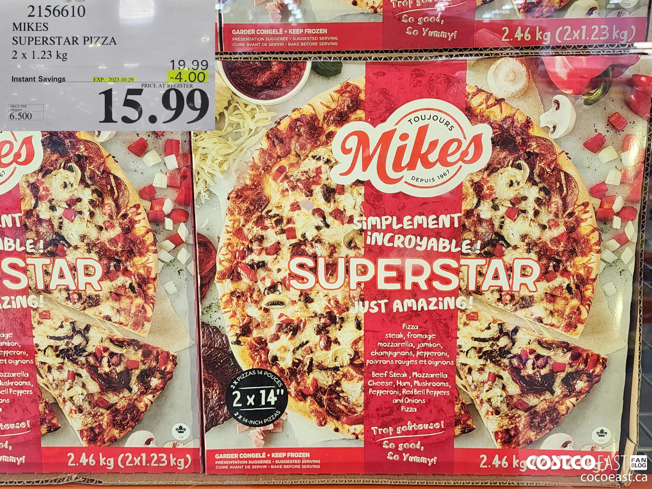 2156610 MIKES SUPERSTAR PIZZA 2 X 1.23 KG ($4.00 INSTANT SAVINGS EXPIRES ON 2022-10-29) $15.99